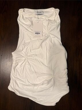 Outcast White Ruched Sleeveless Tank